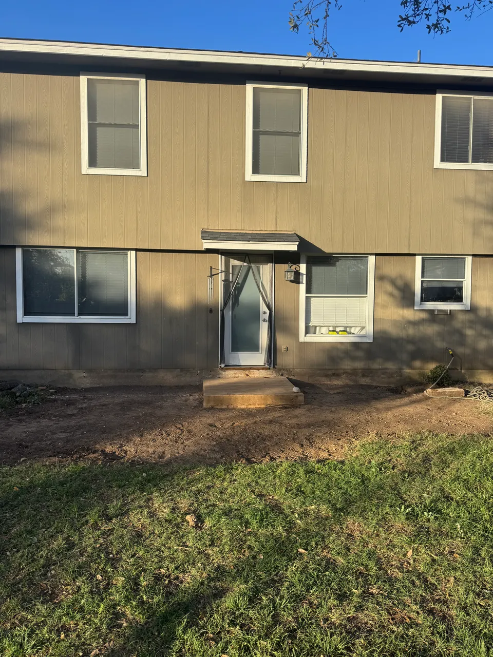 Palisades Zoysia lawn in Austin &mdash; before