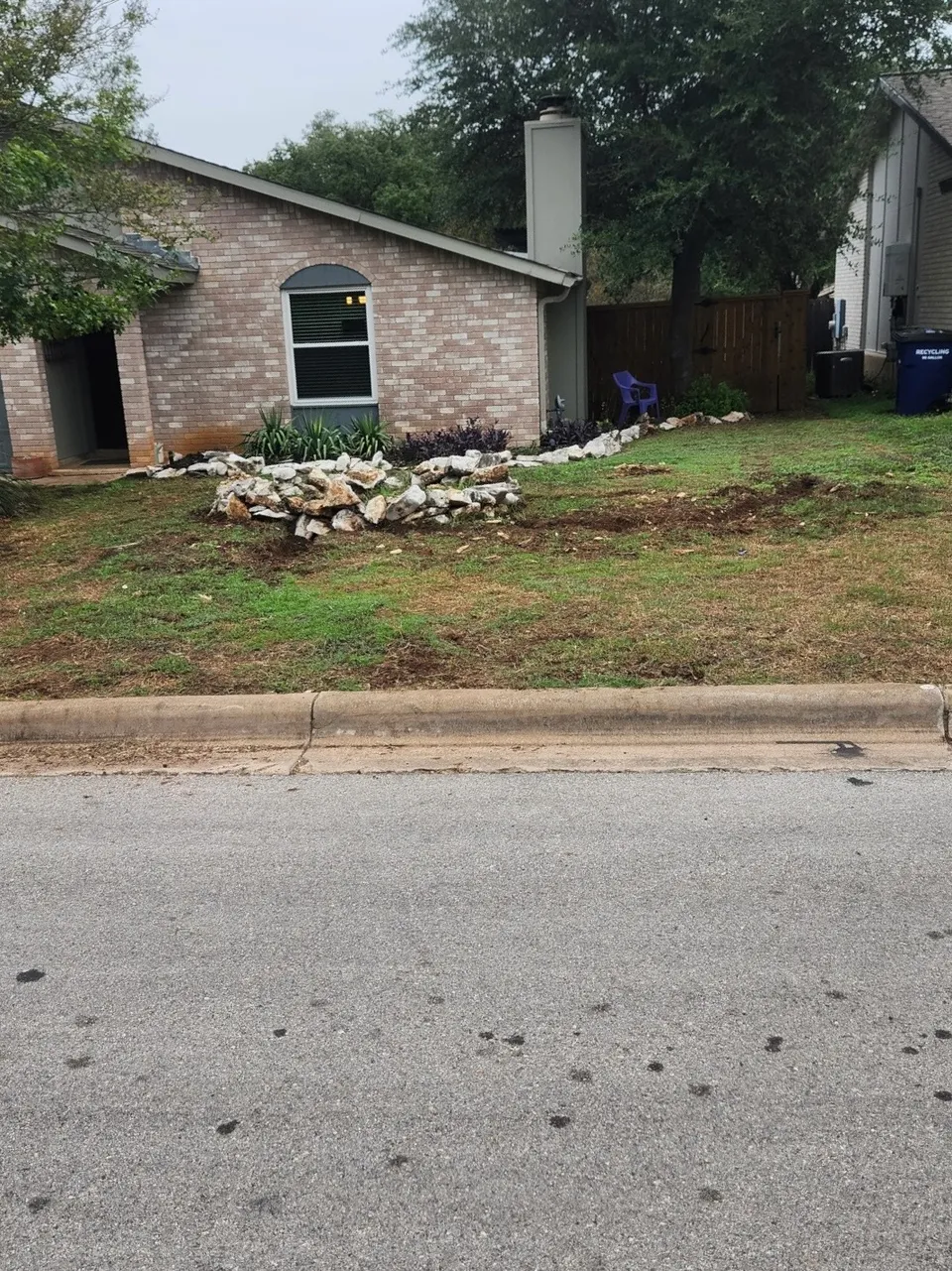 Palisades Zoysia lawn in Austin &mdash; before
