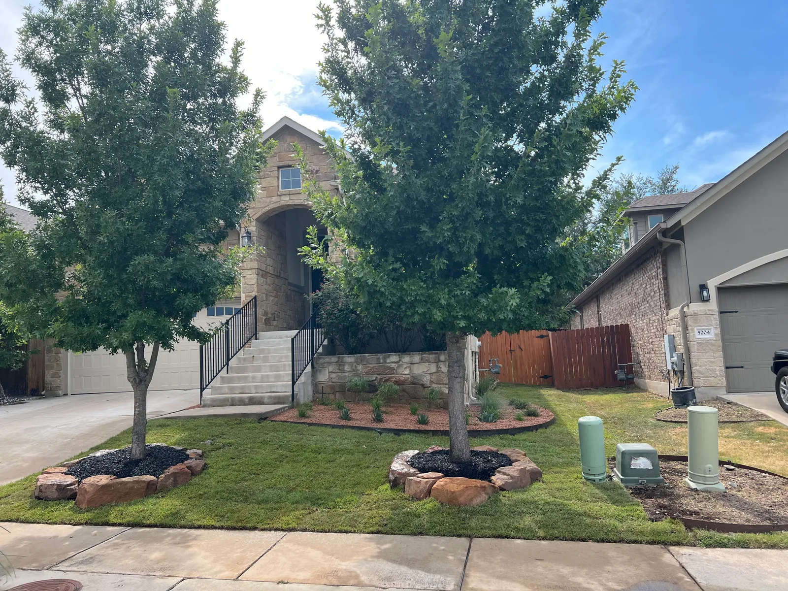 Palisades Zoysia lawn in Austin — after